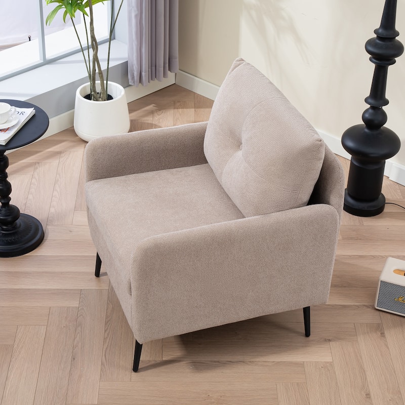 Accent Chair Club Fabric Armchair - Coffee
