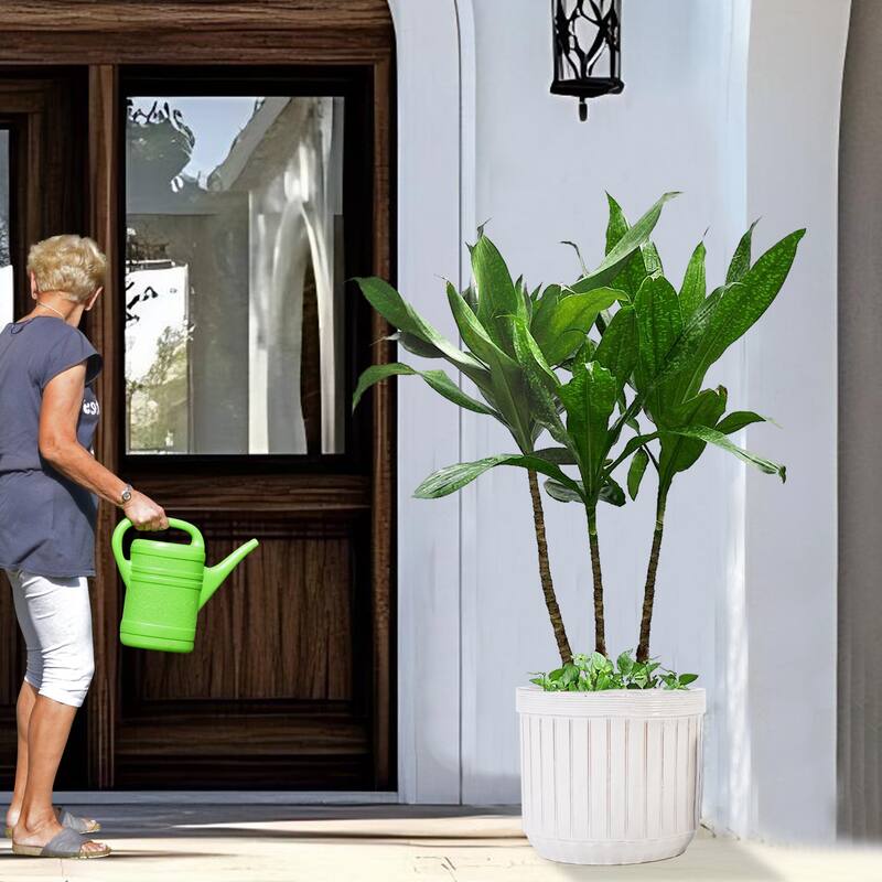 Set of 4 Handmade Ceramic Pots for Succulents with Vertical Grooves