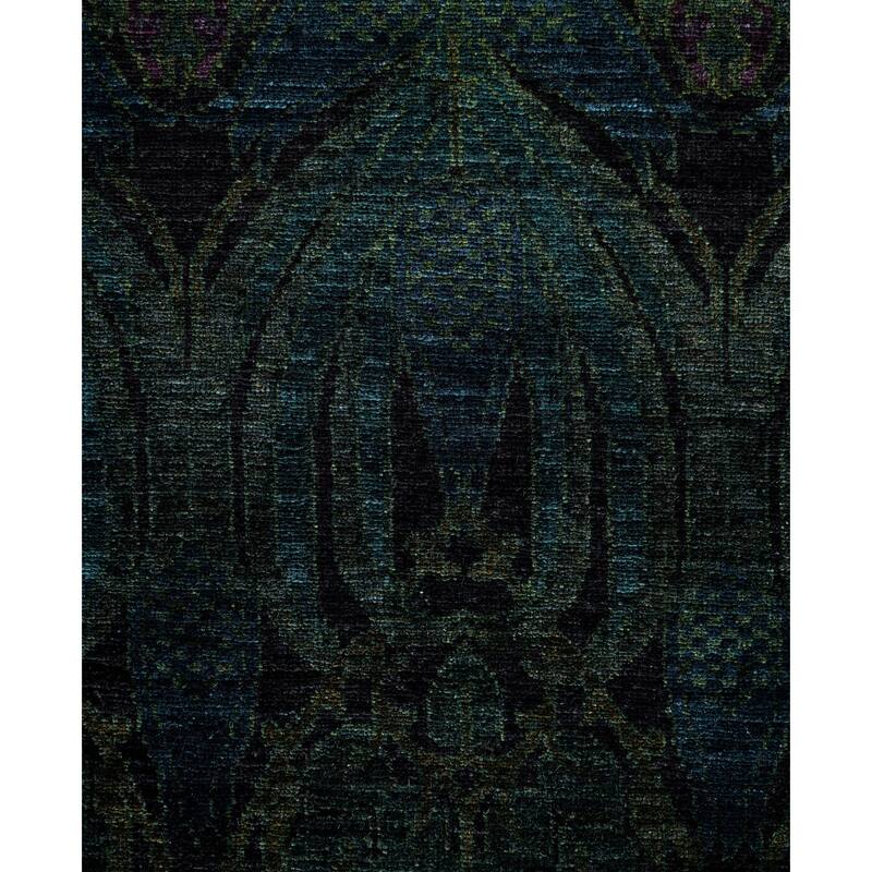 Overdyed One-of-a-Kind Hand-Knotted Runner Rug - Black - 2' 6" x 7' 10"