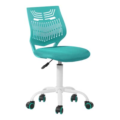 HomyLin Plastic Mesh Adjustable Armless Desk Chair with Rolling Wheels