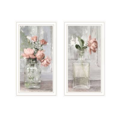 Trendy Decor 4U "Cottage Peach Rose" Printed Framed Wall Art by Lori Deiter