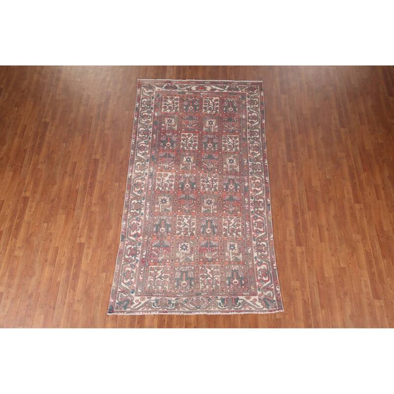 Garden Design Bakhtiari Persian Vintage Ug Hand-Knotted Wool Carpet - 5'2"x 9'6"