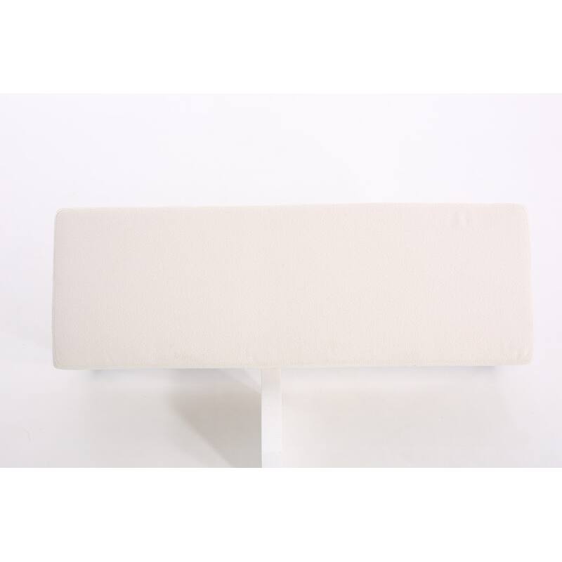 White Modern Tufted Top Upholstered Storage Bench