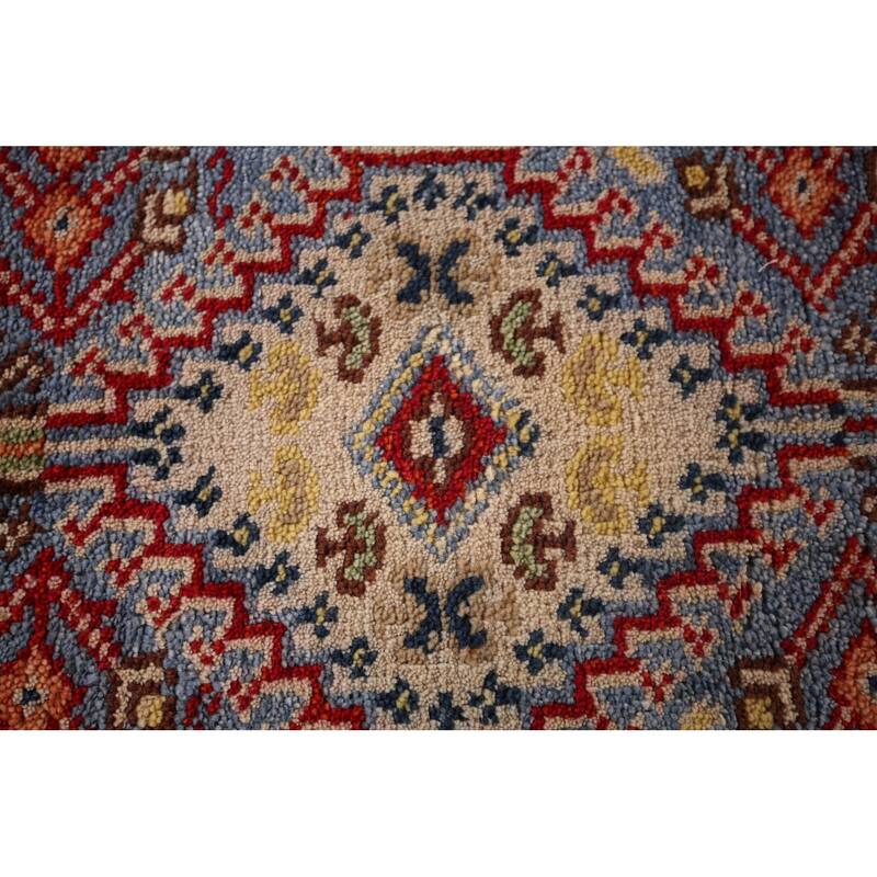 Light Blue Kazak Oriental Runner Rug Handmade Wool Carpet - 2'7"x 8'0"