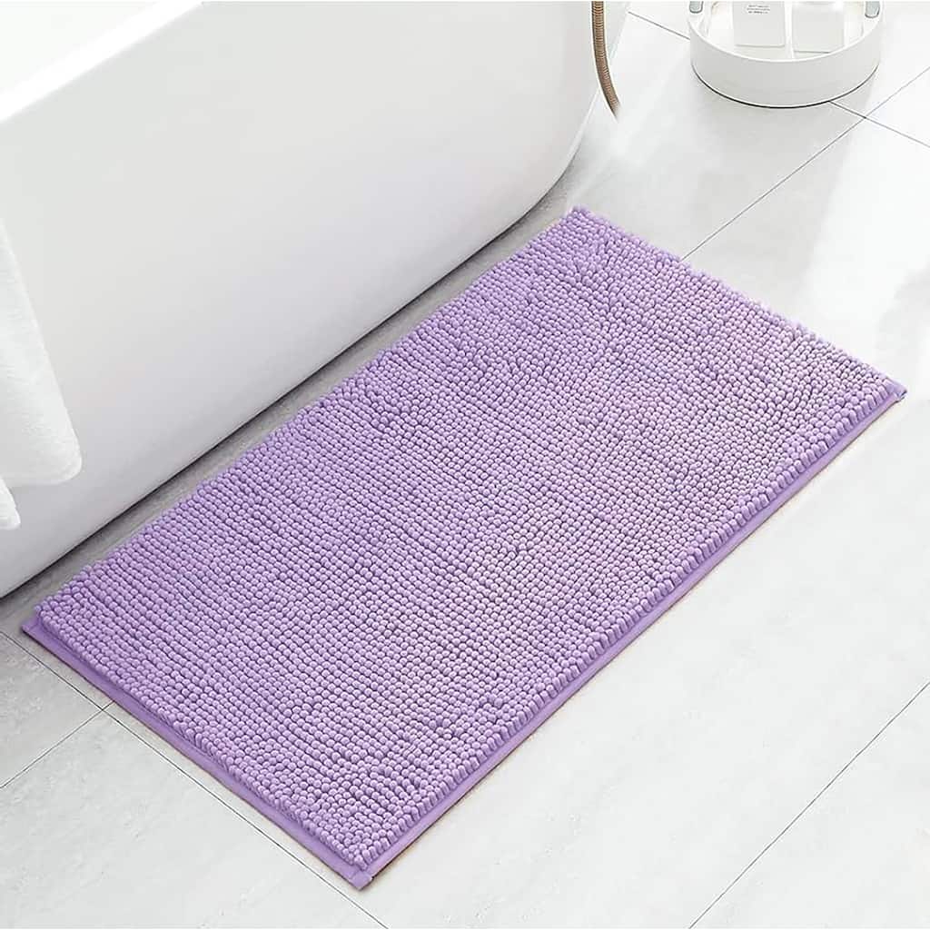 47"x27" - Lavender Soft Cozy Plush Chenille Bath Mat Bathroom Rug