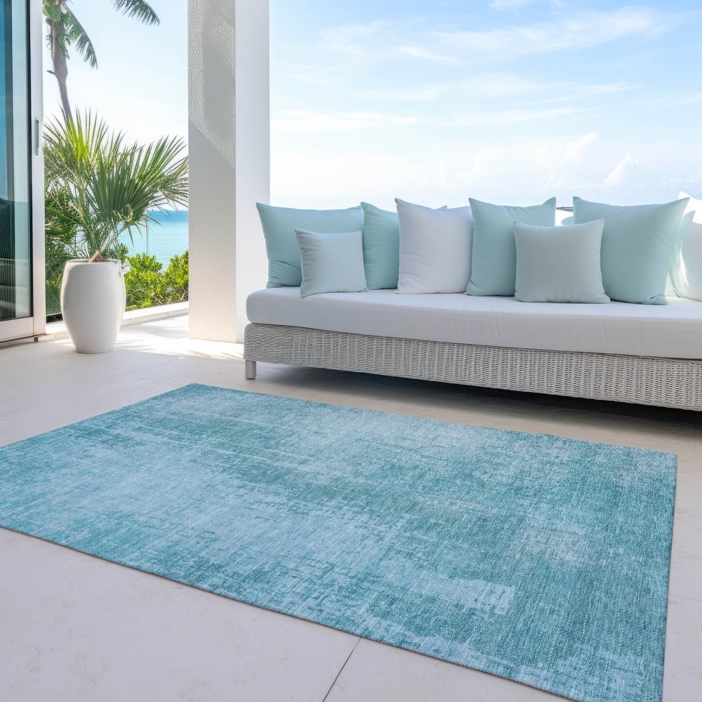 Machine Washable Indoor/ Outdoor Chantille Abstract Ombre Rug