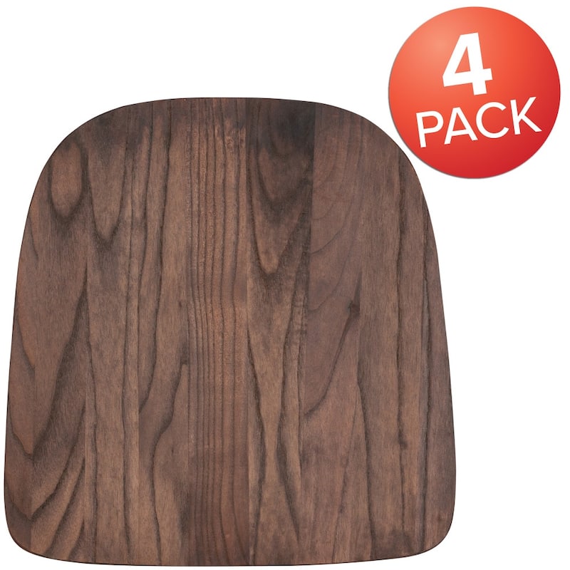 4 Pack Rustic Wood Seat for Colorful Metal Chairs - Wood Seat Attachment - Rustic Walnut