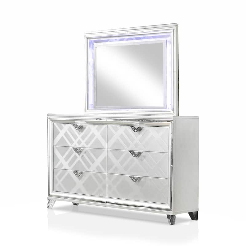 Furniture of America Bel Air Glam Wood 5-Piece Platform Bedroom Set with USB Port