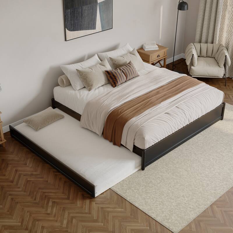 Barcelona Panel Platform Bed with Twin XL Trundle