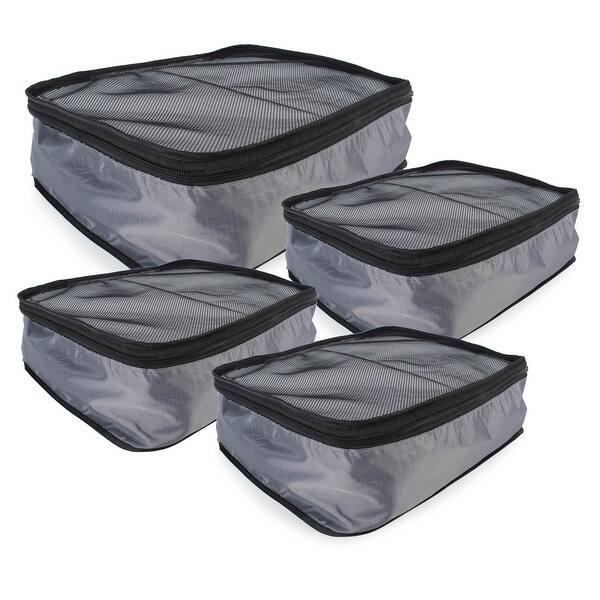 Shop Dii 4 Piece Travel Organizer Cube Set Grey Overstock 31868215