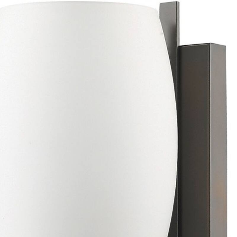 Modern Geometric Flush Mount Wall Light with White Shade and Hardwired Iron Fixture LED Compatible 100W Max