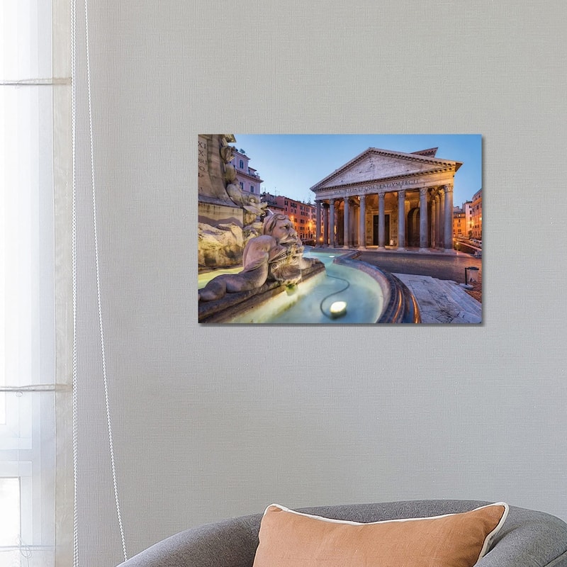 iCanvas "Fontana Del Pantheon And Pantheon At The Piazza Della Rotonda, Rome, Italy" by Jan Becke Canvas Print - 18x26x1.5