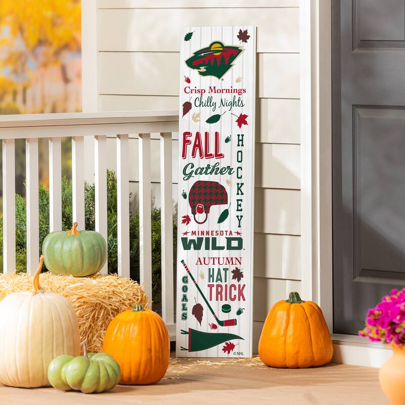 47" Double Sided Seasonal Porch Leaner, Minnesota Wild - 47" x 11.25" - Fall