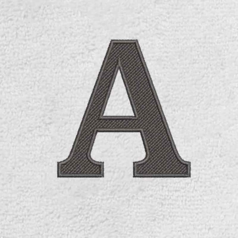 Avanti Linens Wht/Gry Block Monogram Hand Towel - Hand Towel