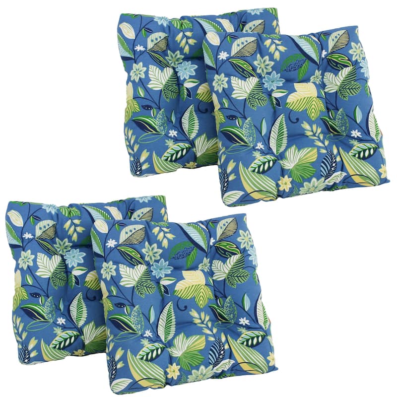 19-inch Square Tufted Indoor/Outdoor Chair Cushions (Set of 4) - Skyworks Caribbean