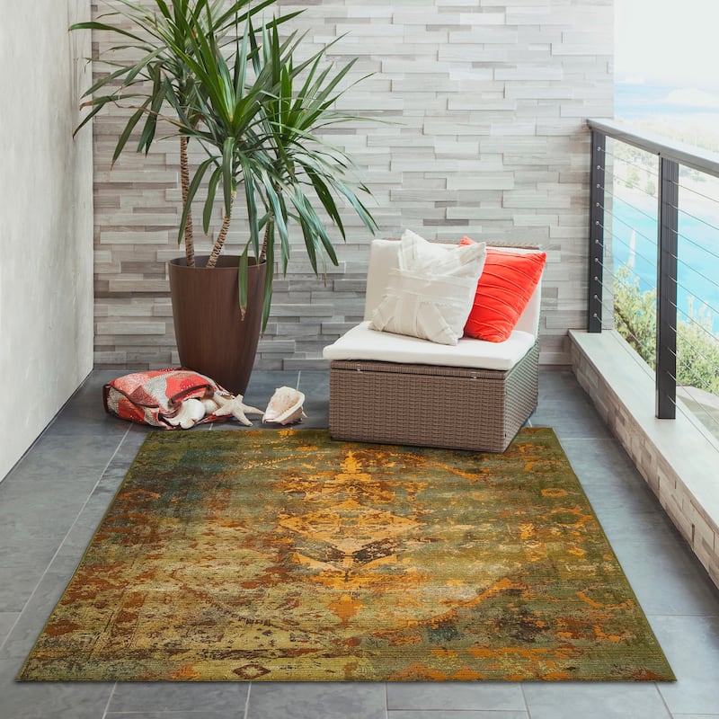 Liora Manne Marina Kermin Indoor/Outdoor Rug - 7'10" x 9'10" - Green