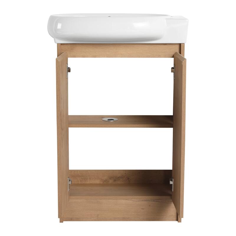 BNK 23'' Bathroom Vanity with Sink, Freestanding Bathroom Vanity with Soft Close Doors & Shelf ﻿