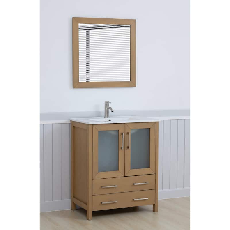 Vanity Art 30-in. Single-sink Bathroom Vanity w/ Wall Mirror - 29.1 W x 18.1 D x 35.8 H