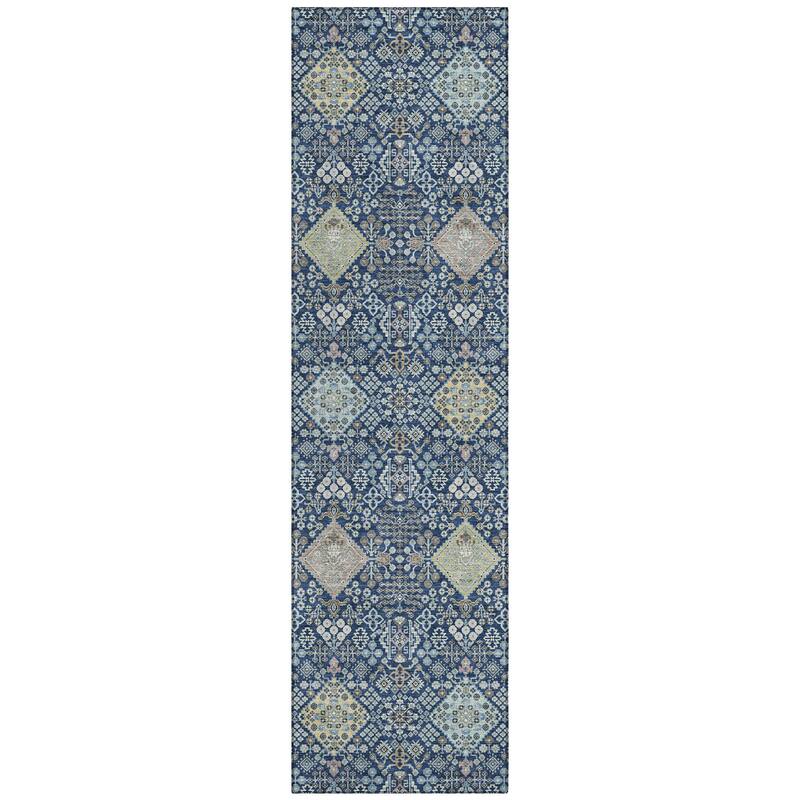 Machine Washable Indoor/ Outdoor Boho Panel Chantille Rug