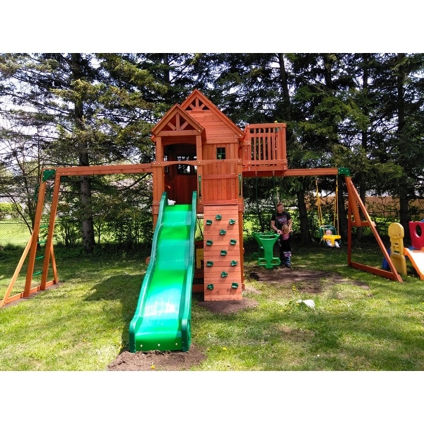 Backyard Discovery Skyfort Ii Cedar Swing Set Play Easy