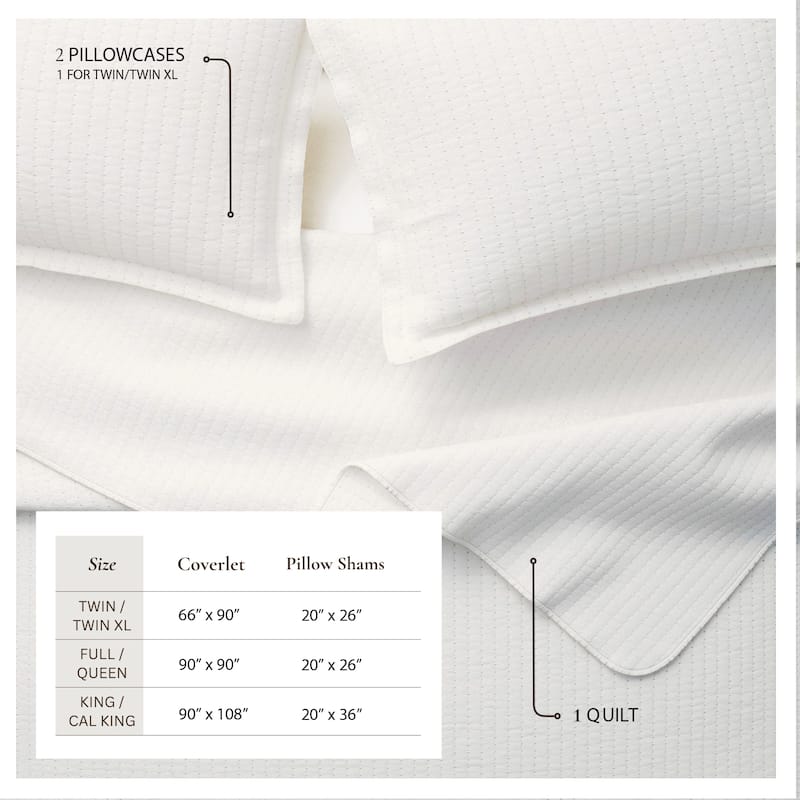 Linery & Co. Detailed Channel Stitch Quilt Set With Shams.