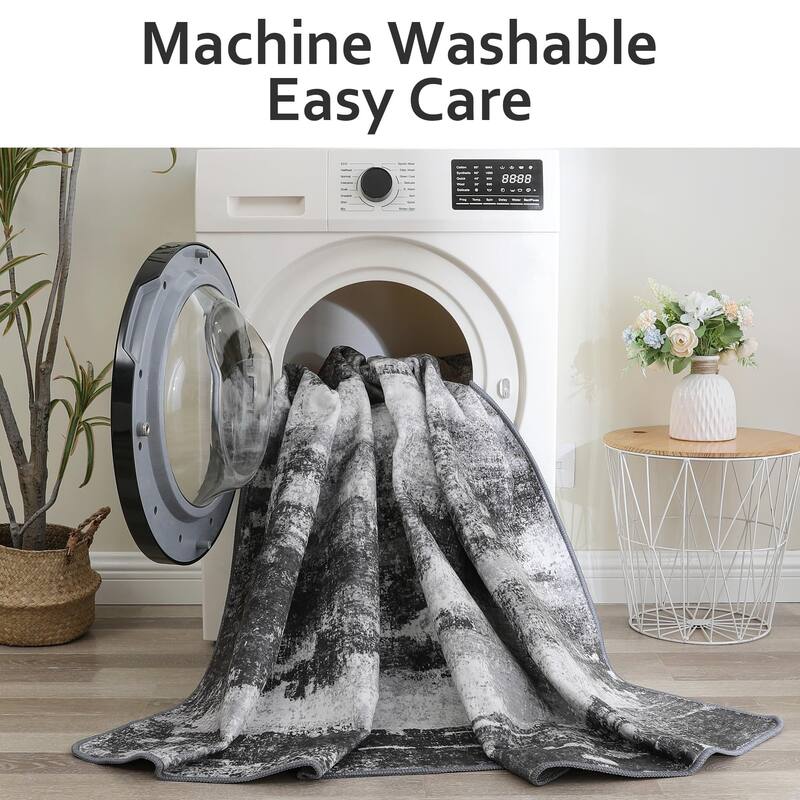 Mcow Modern Abstract Dark Soft Polyester Area Rug