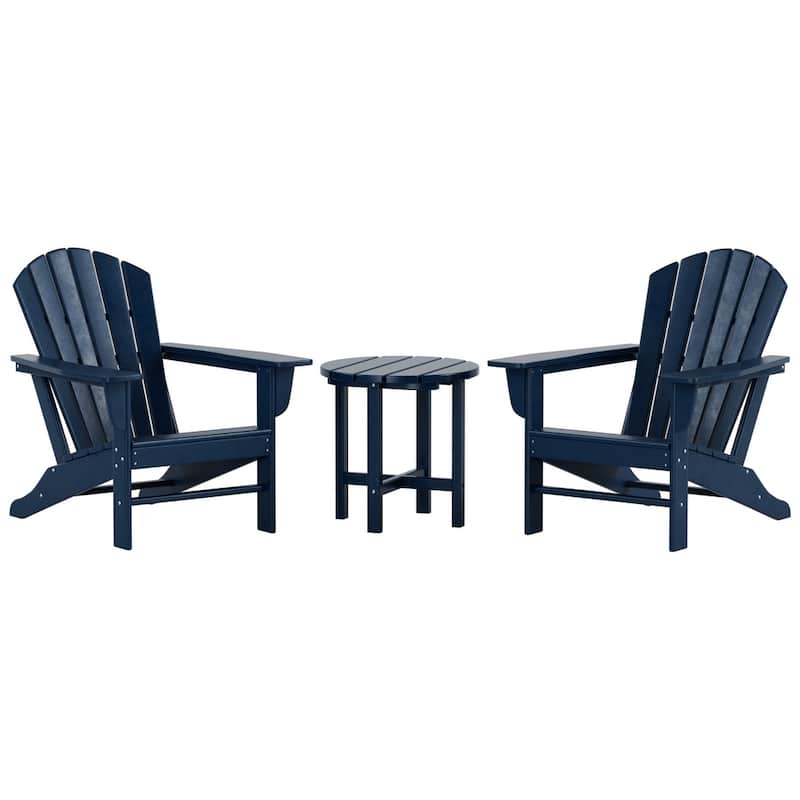 Altura Classic Outdoor Eco-Friendly All Weather Adirondack Chairs with Side Table (3-Piece Set)