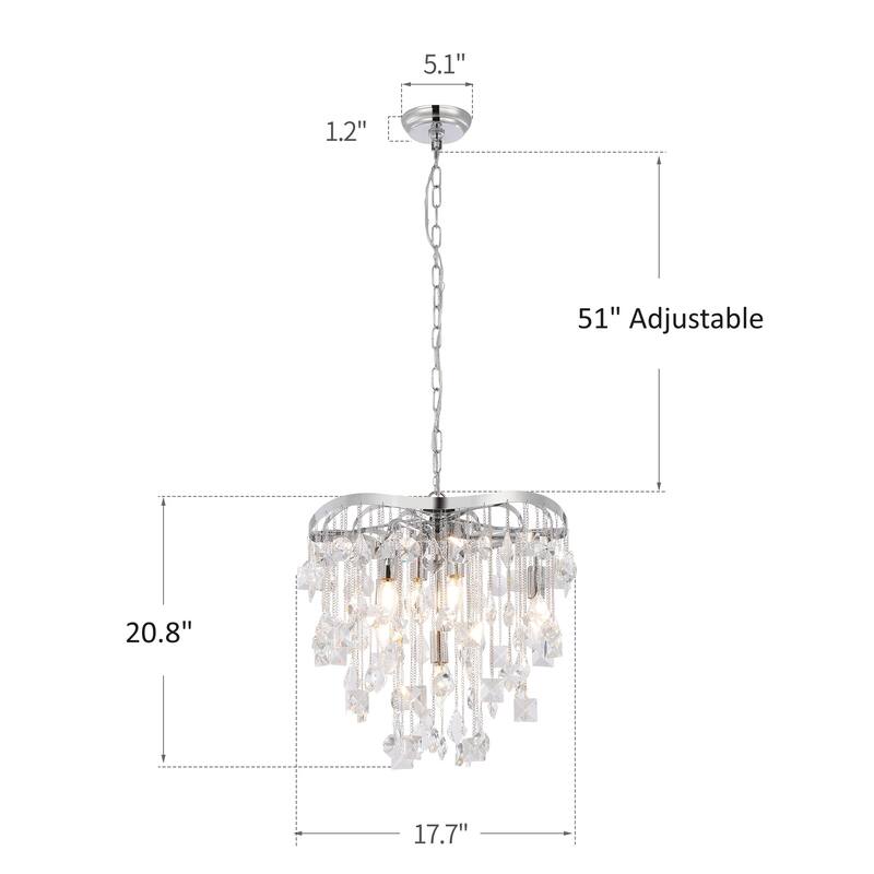 6-Light Crystal Cascade Statement Chandelier
