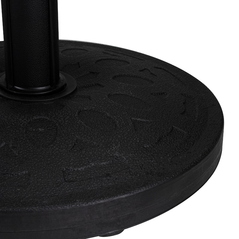 Black Flat Round Resin Base Stand for Patio Umbrella - 33lbs