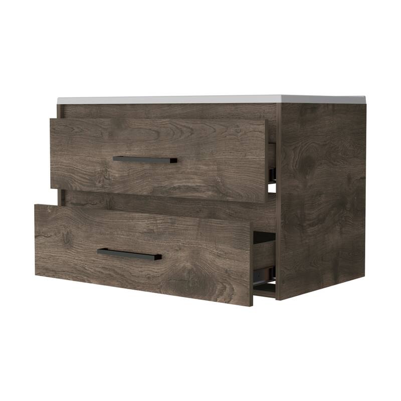 Modern Bathroom Vanity with Ample Storage, Wall-Mounted Design, 31.7"x18.8"x20.4" - 31.7in L