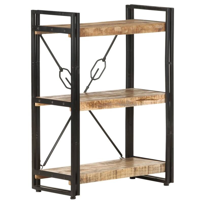 vidaXL 3-Tier Bookcase 23.6"x11.8"x31.5" Solid Mango Wood