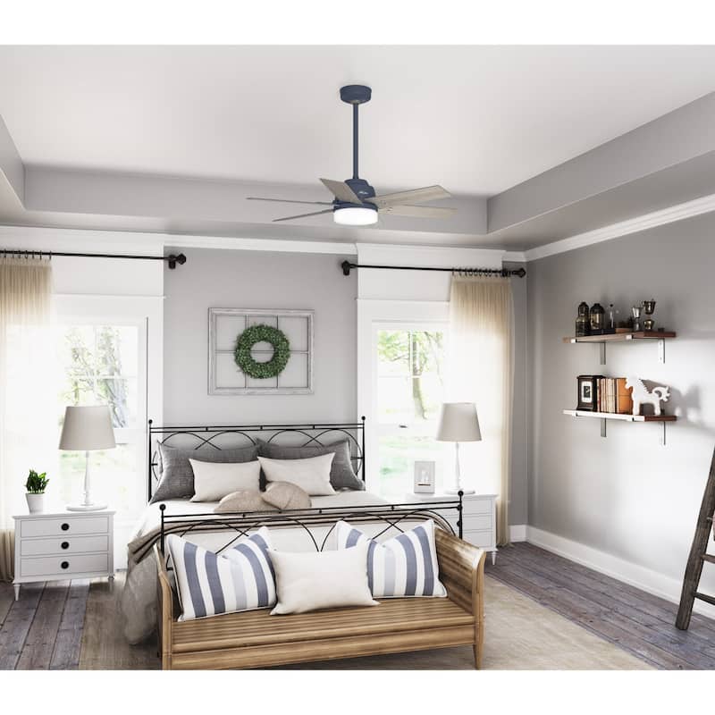 Hunter 44" Pacer Ceiling Fan with LED Light Kit and Handheld Remote - Modern Farmhouse, Transitional