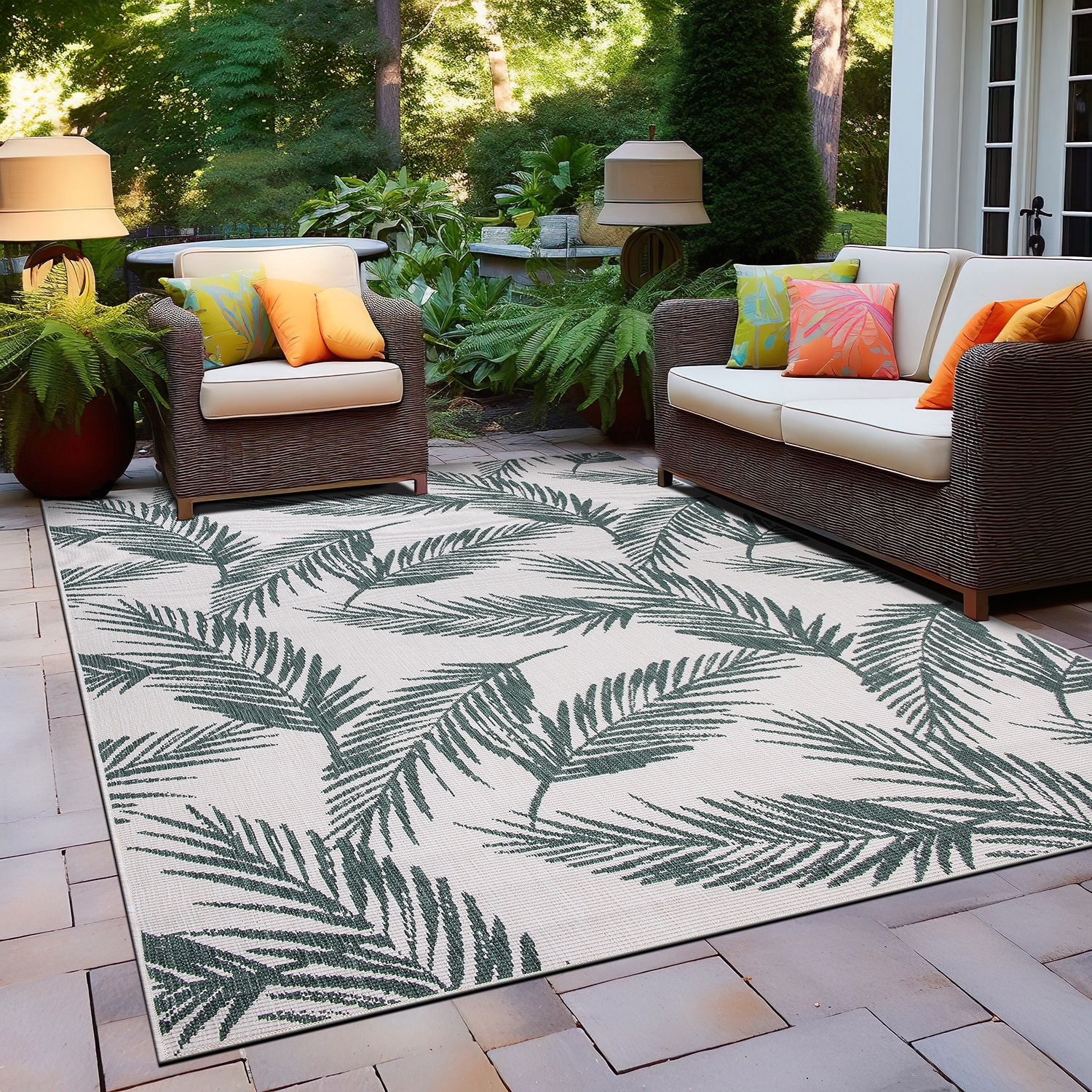 World Rug Gallery Nature Inspired Floral Indoor/Outdoor Area Rug