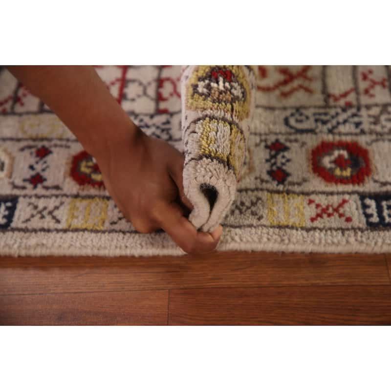 Tribal Geometric Khotan Runner Rug Hallway Handmade Wool Carpet - 2'6"x 10'0"