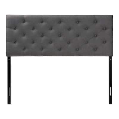 Modern Upholstered Button-Tufted Headboard with Faux Crystal Buttons, Adjustable Height and Hardwood Frame