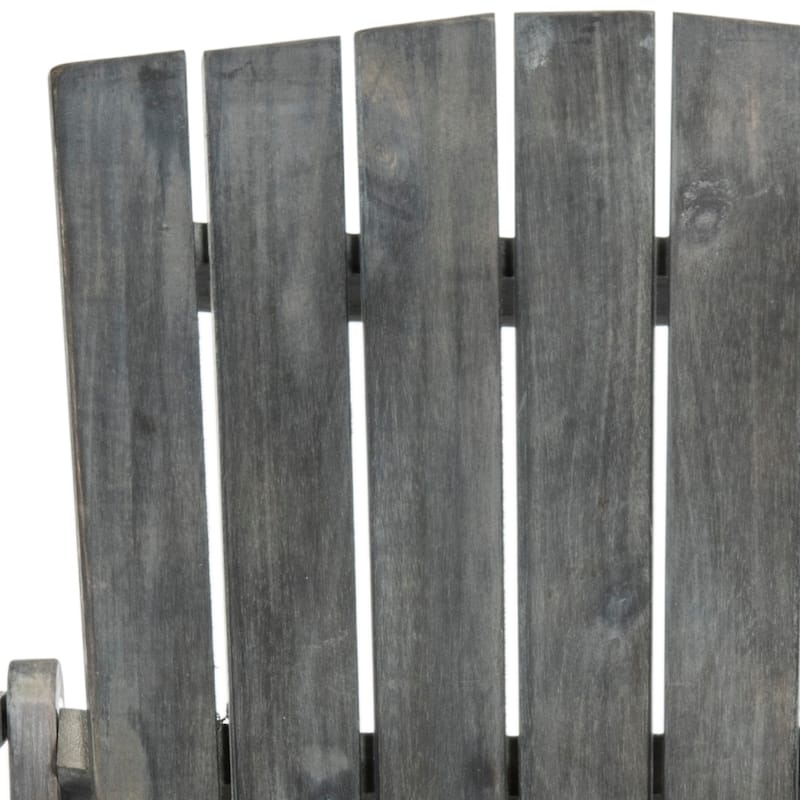 SAFAVIEH Outdoor Living Mopani Adirondack Ash Grey Acacia Wood Chair - 33.5" W x 37.4" D x 32.7" H