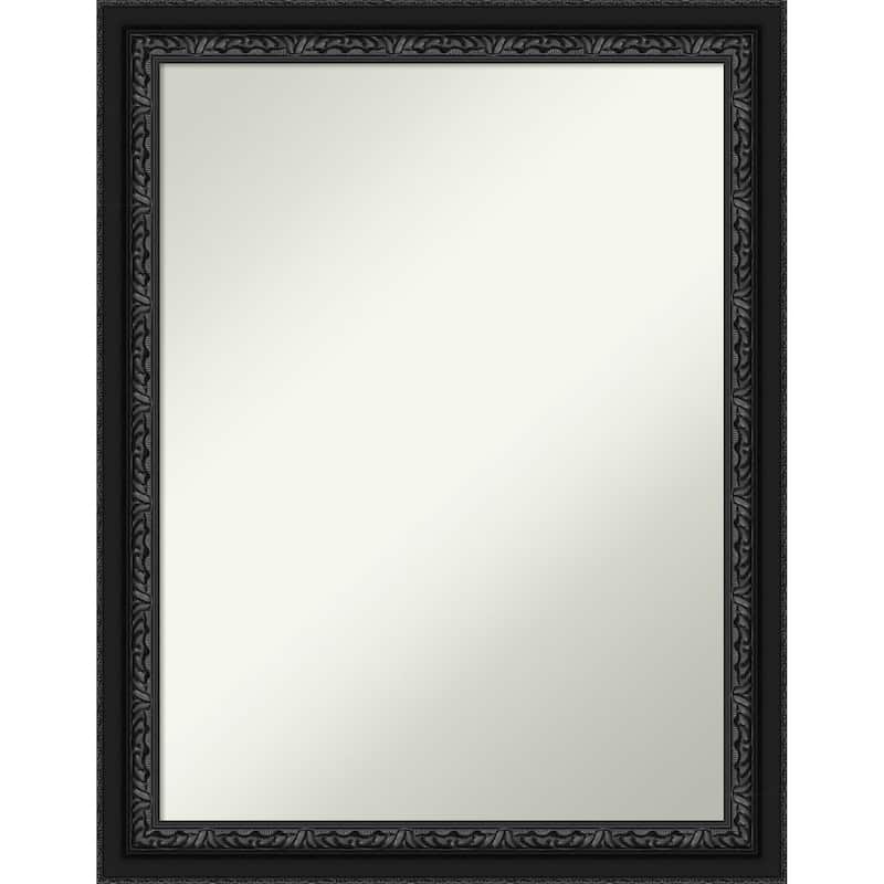 Downton Black Non-Beveled Wood Framed Bathroom Vanity Wall Mirror - Downton Black