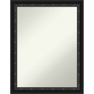 Downton Black Non-Beveled Wood Framed Bathroom Vanity Wall Mirror - Downton Black