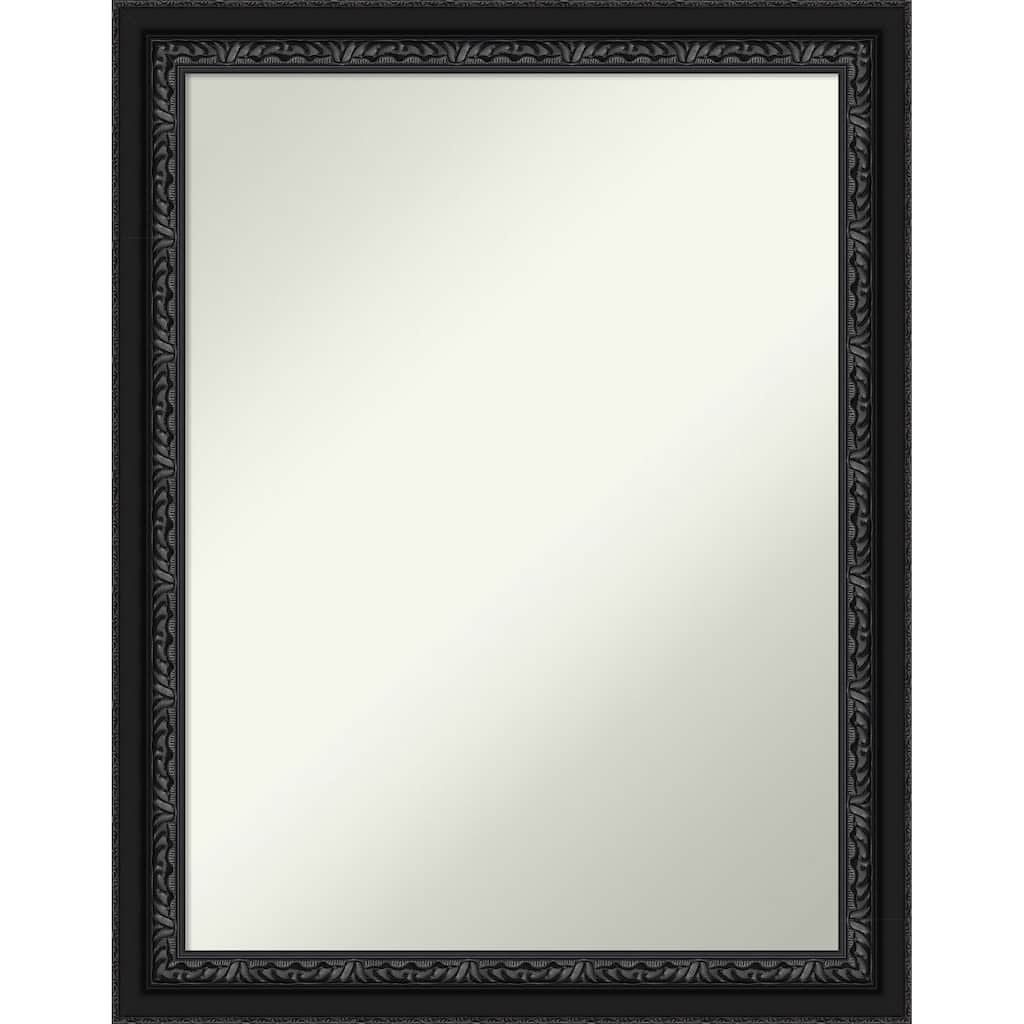 Downton Black Non-Beveled Wood Framed Bathroom Vanity Wall Mirror - Downton Black