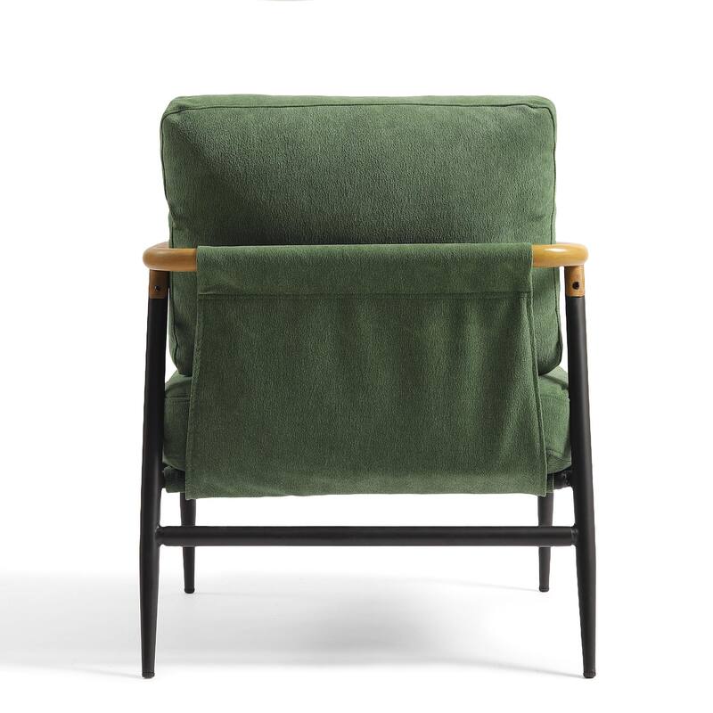 27" W Modern Upholstered Metal Frame Accent Chair