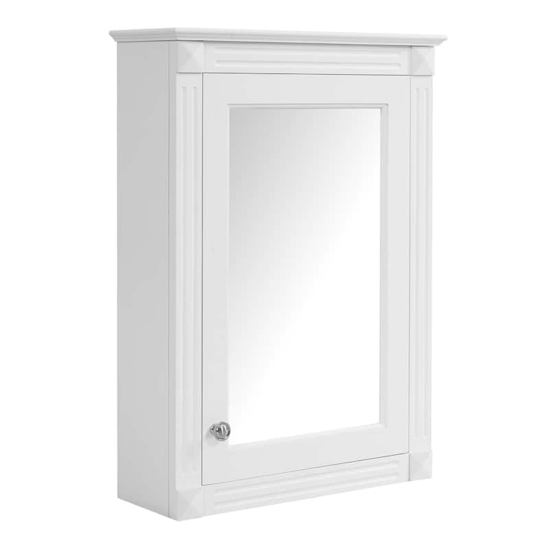 20" Wall Mounted Bathroom Storage Cabinet with Mirror, Medicine Cabinet with Height Adjustable Shelf