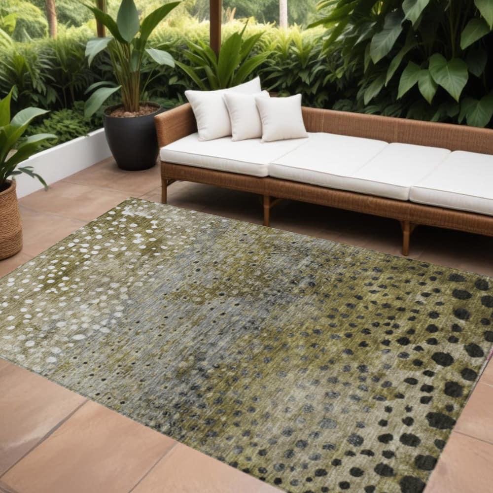 HomeRoots Abstract Transitional Rectangle Outdoor Rug