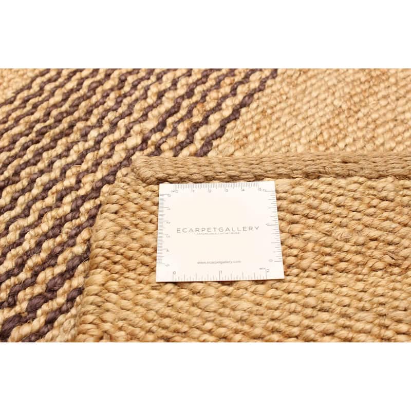 ECARPETGALLERY Flat-Weave Palas Denizli Brown Jute Kilim - 5'7 x 7'9