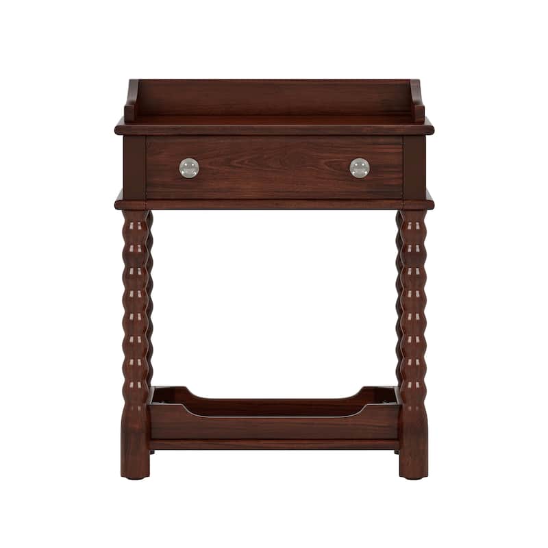 Nightstand Bedroom Bedside Table Simple Side Table, Wood Coffee Table End Table with Drawer and Open Shelf