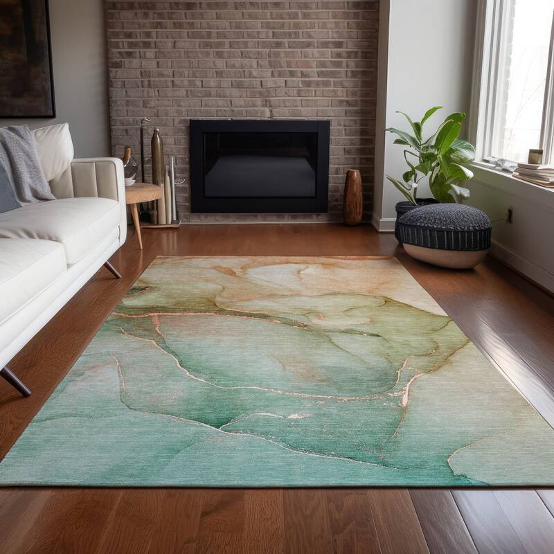 Hava Artistic Abstract Weather Resistant Timeless Fusion Outdoor Rug