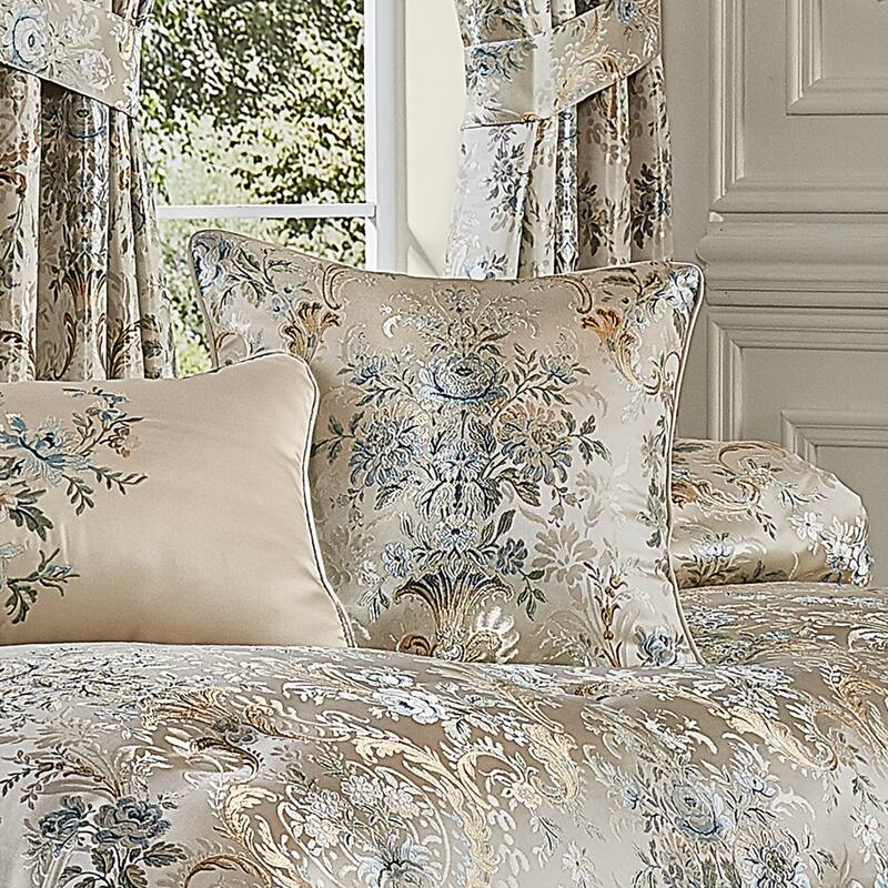 J. Queen New York Jacqueline 18" Square Decorative Throw Pillow - Accent - Polyester - Teal