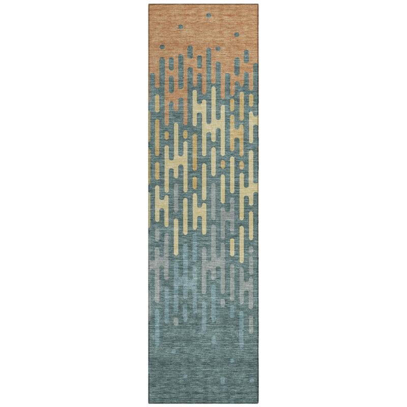 Machine Washable Indoor/ Outdoor Modern Kingman Chantille Rug