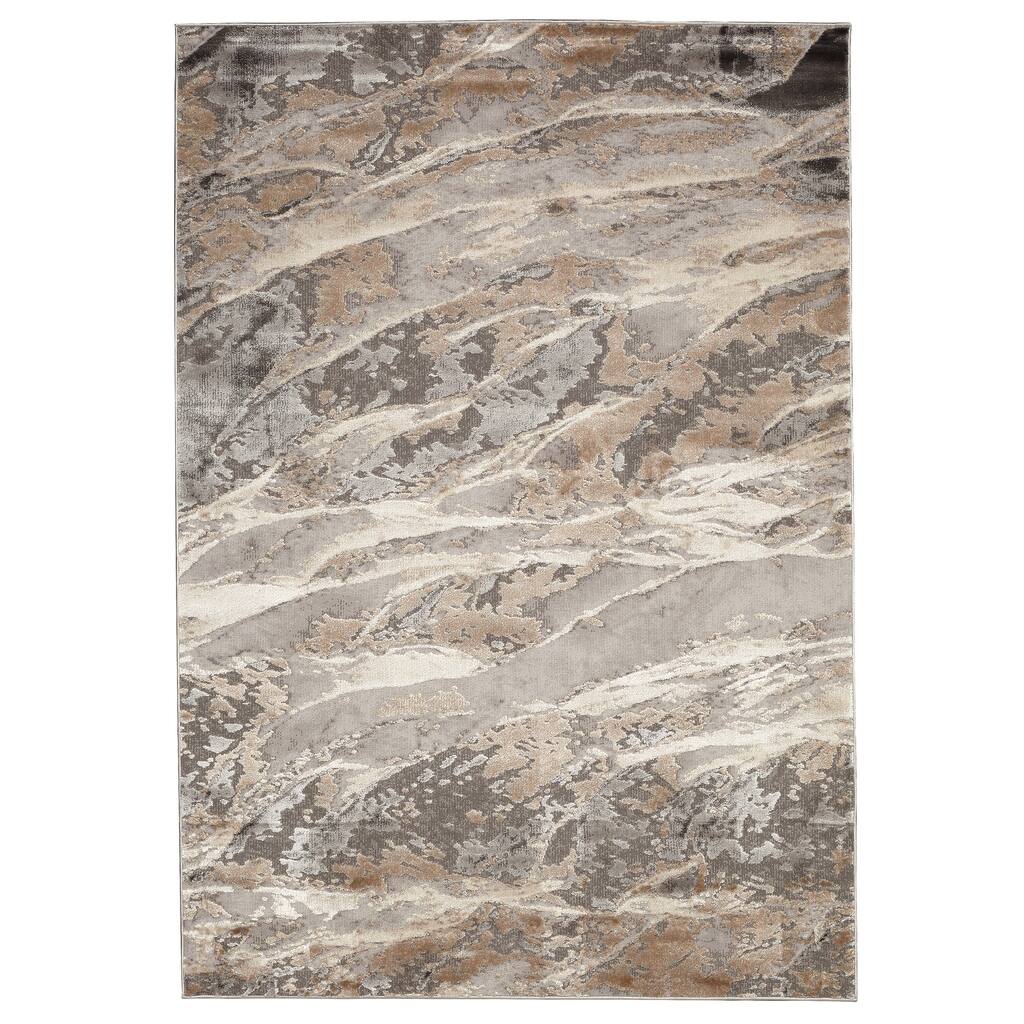 8' x 10' Modern Beige Grey Tidal Rug - Big