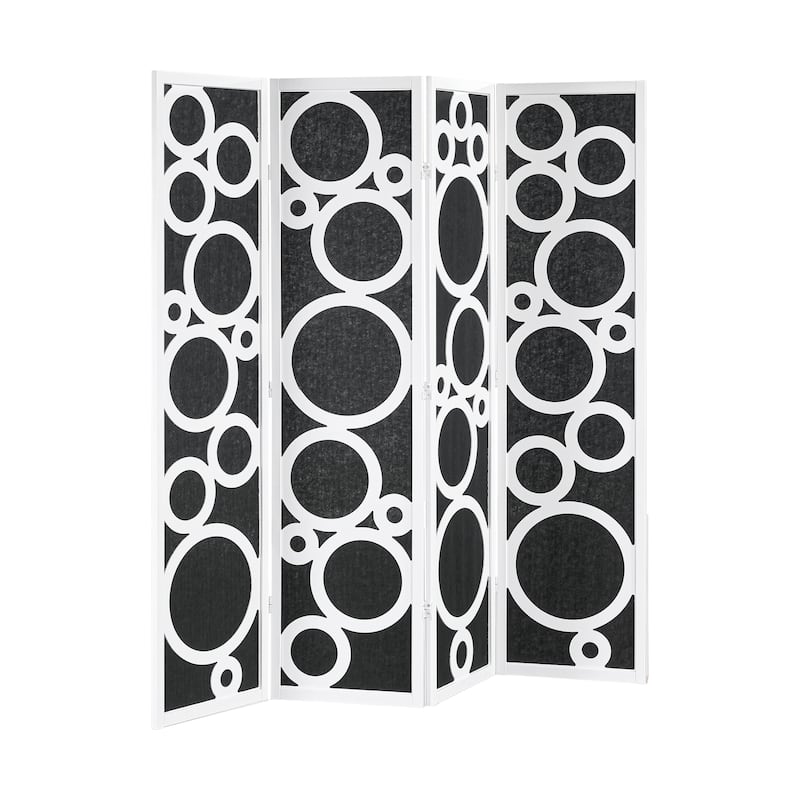 Roundhill Furniture Tavari 4-Panel Room Divider, Decorative Folding Freestanding Privacy Screen