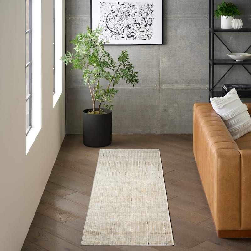 DKNY Grand Street Indoor only Beige Abstract Area Rug